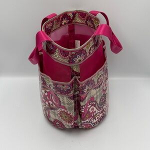 Vera Bradley Rosy Posies vinyl shower caddy Beach Swimming Tote Bag Purse Pink